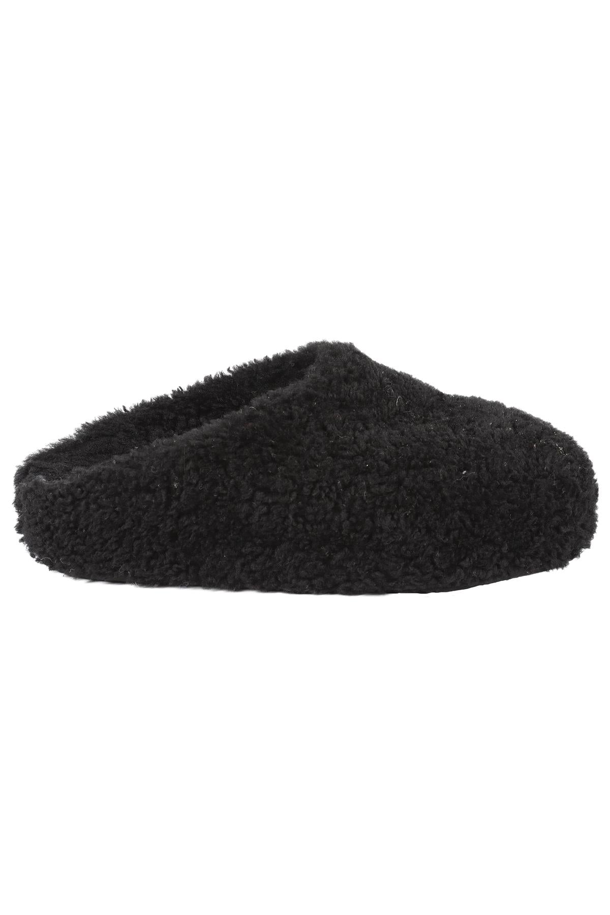 AMINA MUADDI BLACK SHEARLING PLATFORM SLIPPERS EU 38.5 UK 5.5 US 8.5