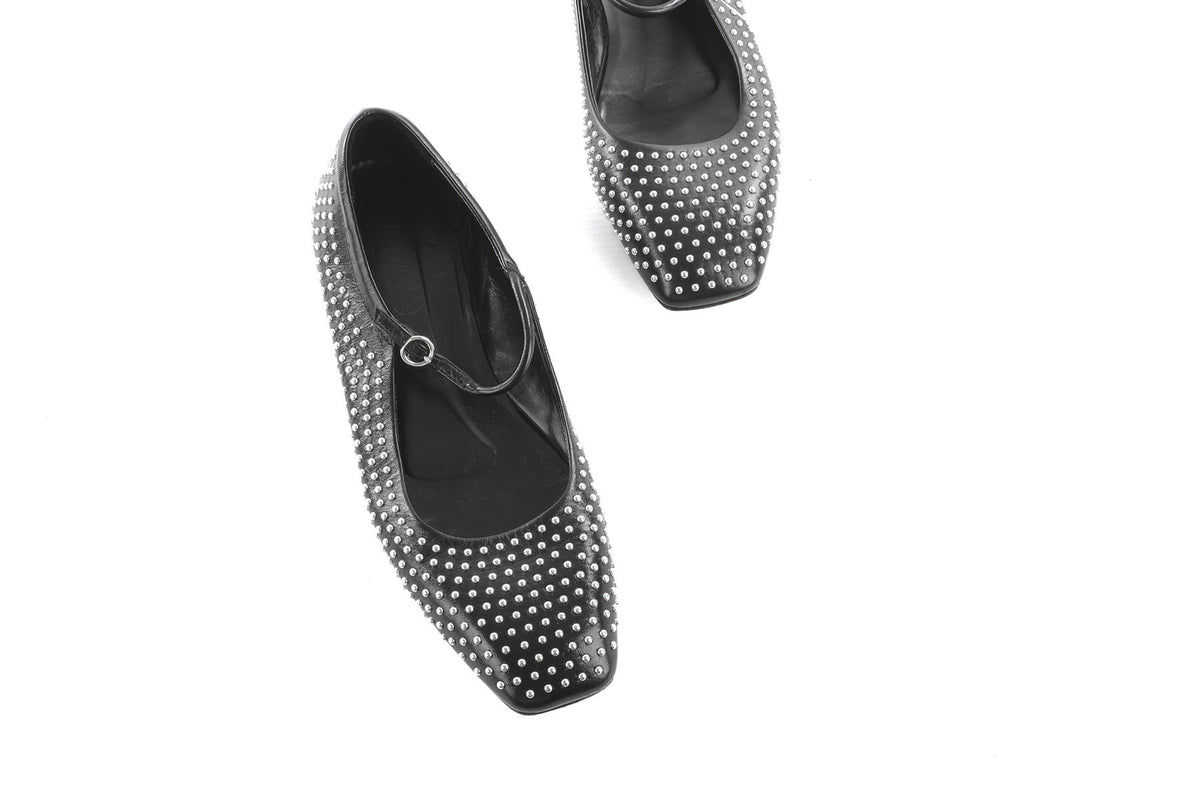 Aeyde Black Leather Ballet Flats EU 39 UK 6 US 9