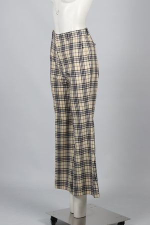 GUCCI CHECKED WOOL FLARED PANTS IT 40 UK 8