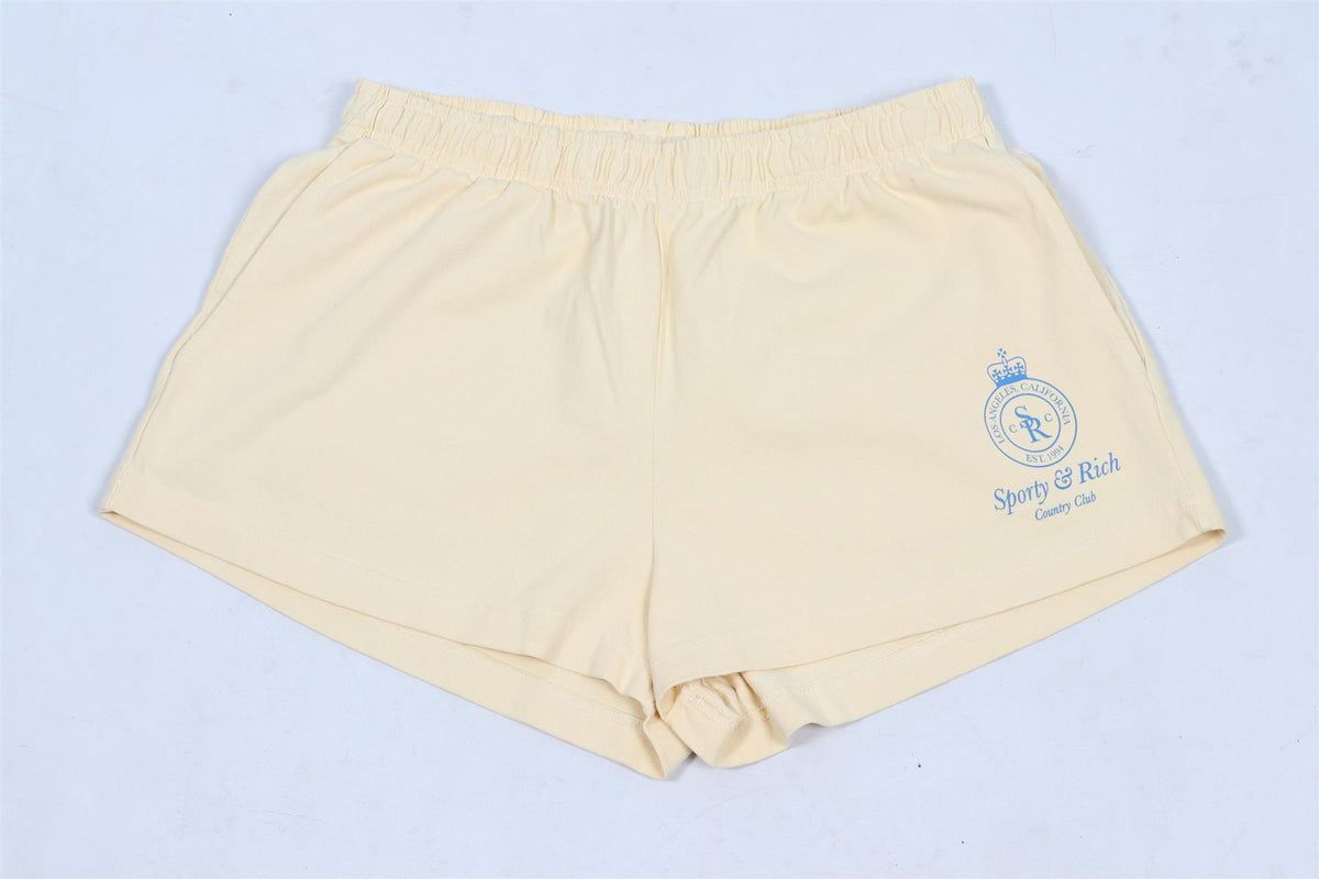 SPORTY & RICH YELLOW COTTON SHORTS SMALL