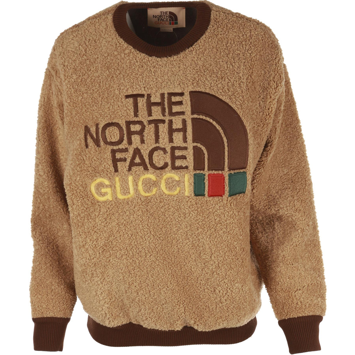 GUCCI + THE NORTH FACE BROWN FLEECE SWEATSHIRT XSMALL