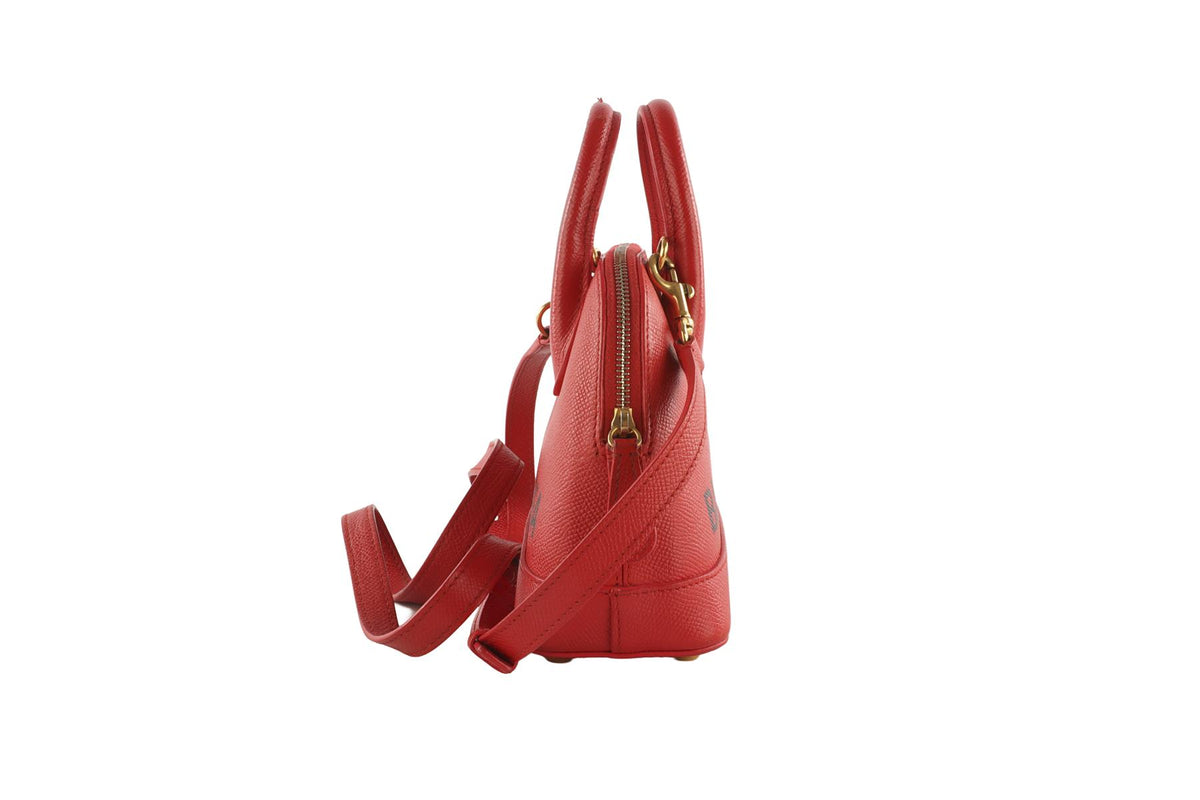 BALENCIAGA RED VILLE XXS LEATHER SHOULDER BAG