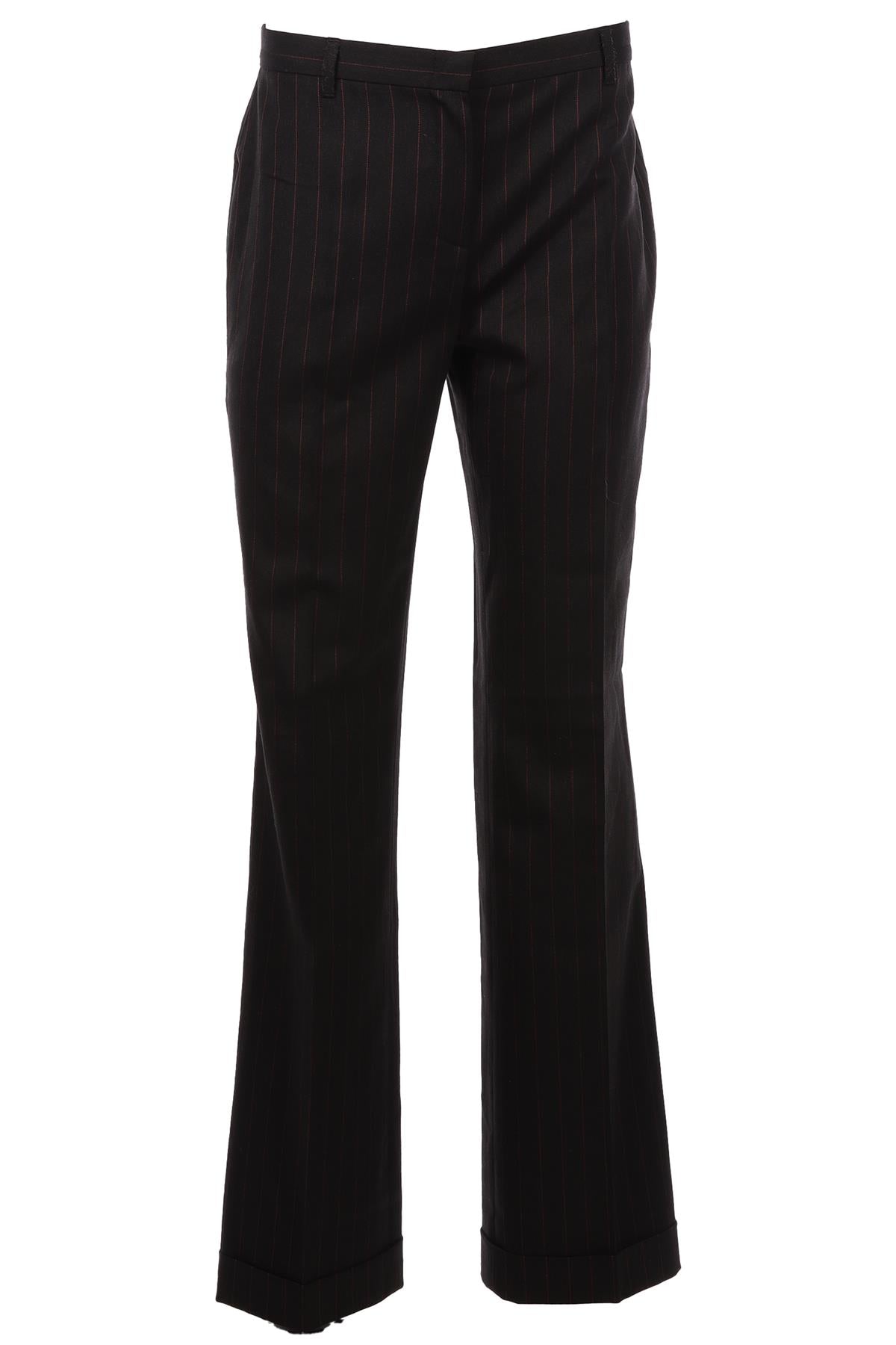 MOSCHINO CHEAP AND CHIC BLACK WOOL STRAIGHT LEG PANTS IT 44 UK 12