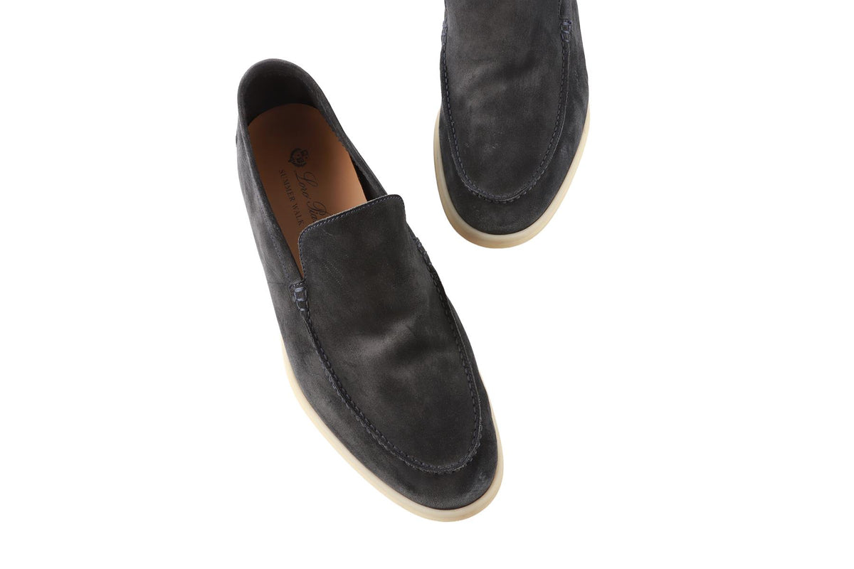 LORO PIANA NAVY MEN'S SUMMER WALK SUEDE LOAFERS EU 46 UK 12 US 13