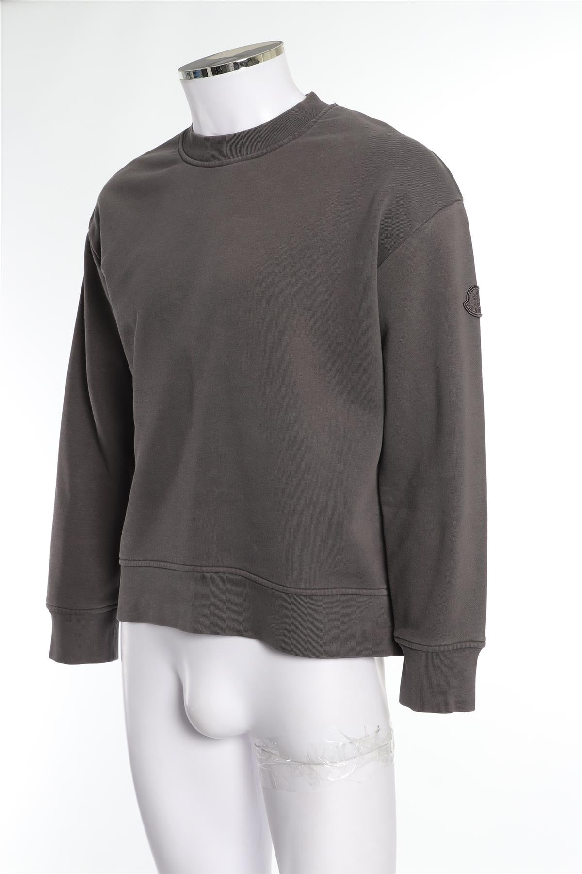 MONCLER GREY MEN'S COTTON SWEATSHIRT XSMALL