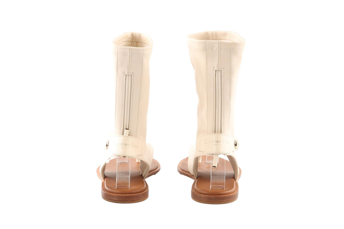CHRISTIAN DIOR CREAM SPORIT LEATHER THONG SANDALS EU 36 UK 3 US 6