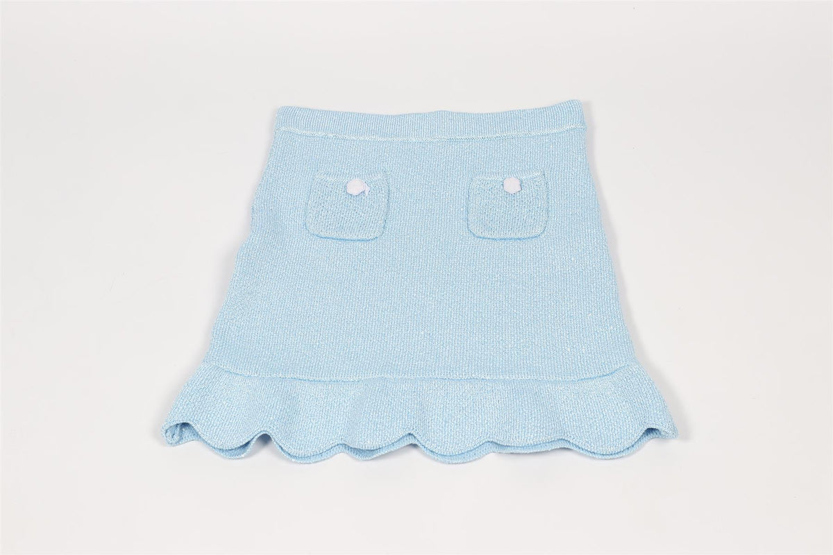 SELF-PORTRAIT BLUE KIDS GIRLS KNIT SKIRT 10-12 YEARS