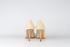 CHRISTIAN DIOR ECRU 2006 LEATHER PUMPS EU 40 UK 7 US 10