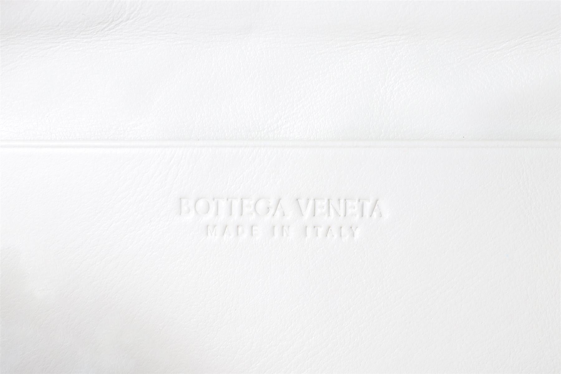 BOTTEGA VENETA WHITE INTRECCIATO LEATHER POUCH