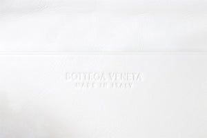 BOTTEGA VENETA WHITE INTRECCIATO LEATHER POUCH