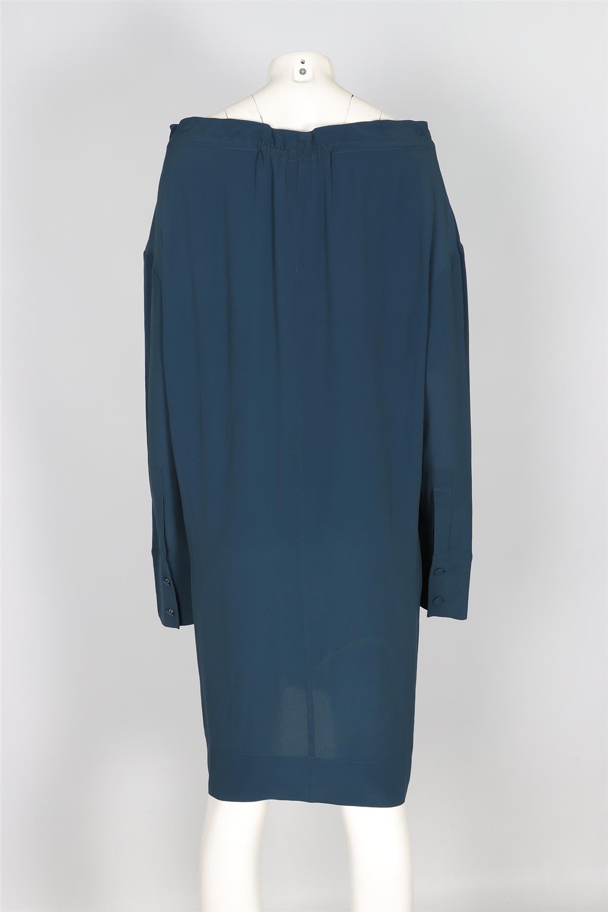 MARNI BLUE SILK MIDI DRESS IT 44 UK 12