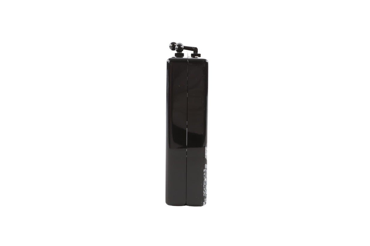 EDIE PARKER BLACK ACETATE CLUTCH
