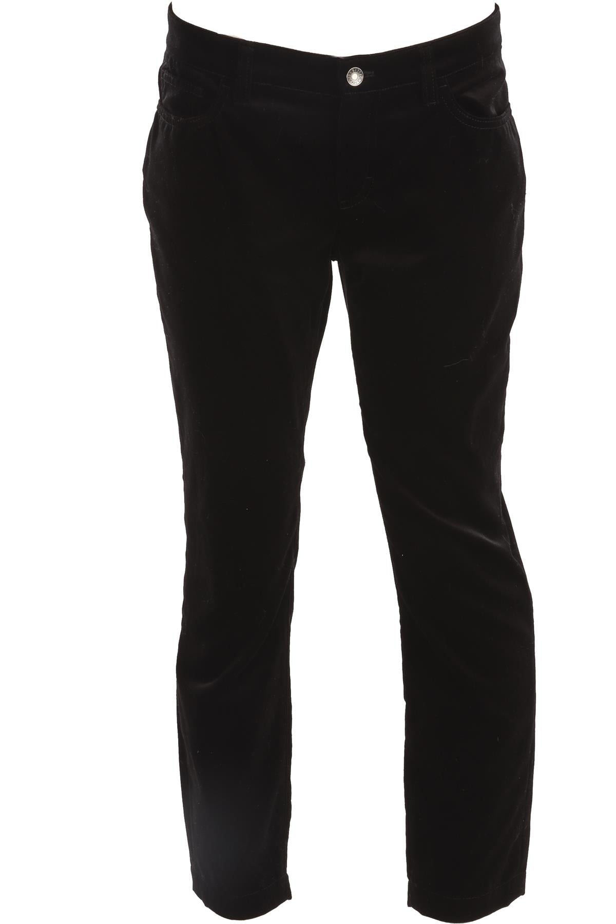 DOLCE & GABBANA BLACK VELVET SKINNY PANTS IT 44 UK 12