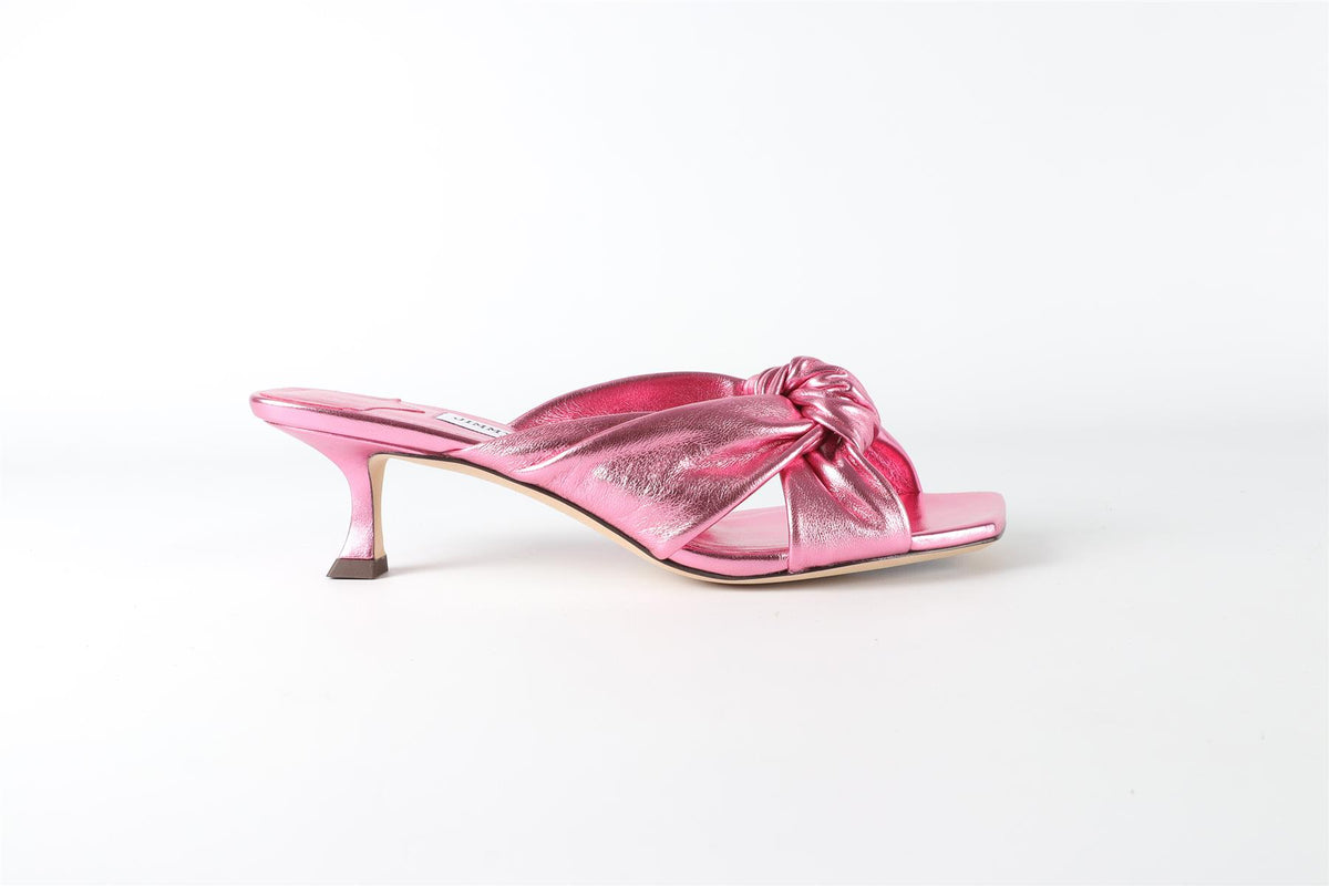 JIMMY CHOO PINK AVENUE LEATHER SANDALS EU 38 UK 5 US 8