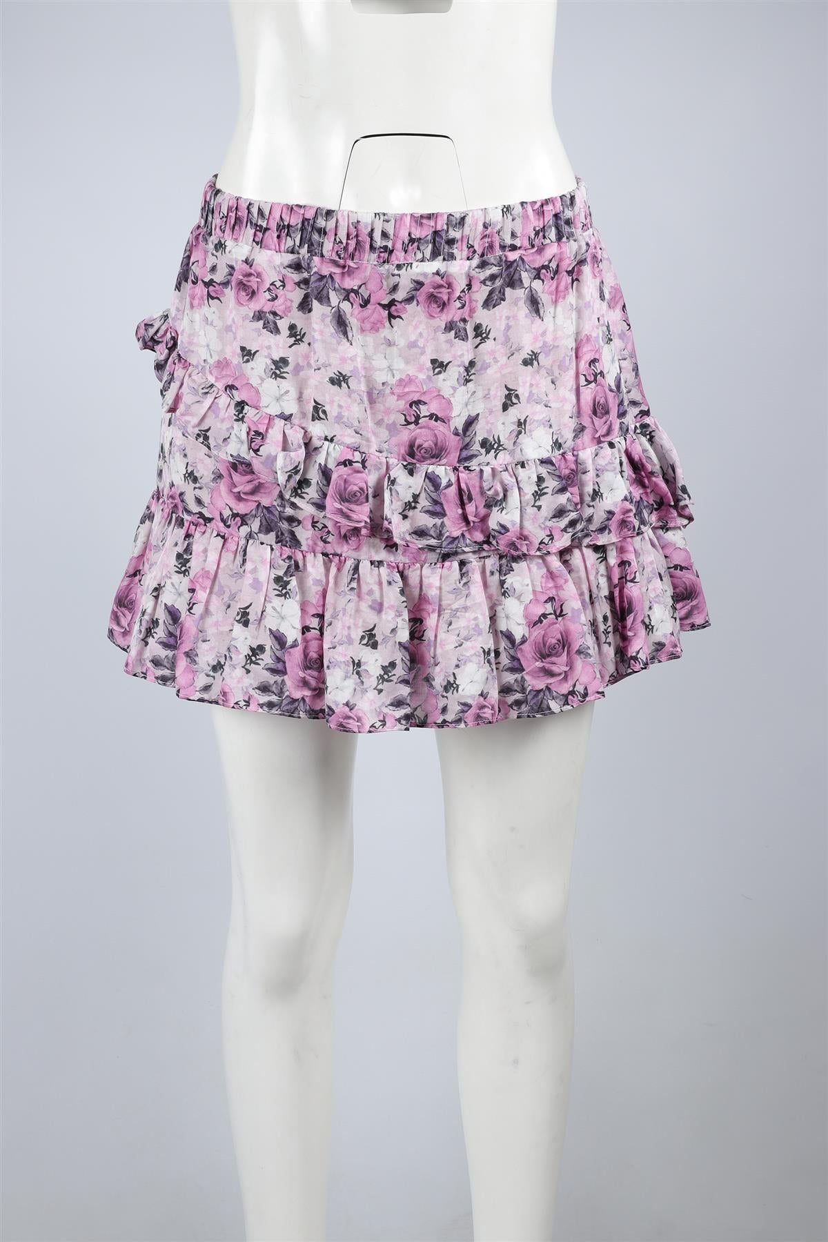 LOVESHACKFANCY PURPLE COTTON MINI SKIRT SMALL
