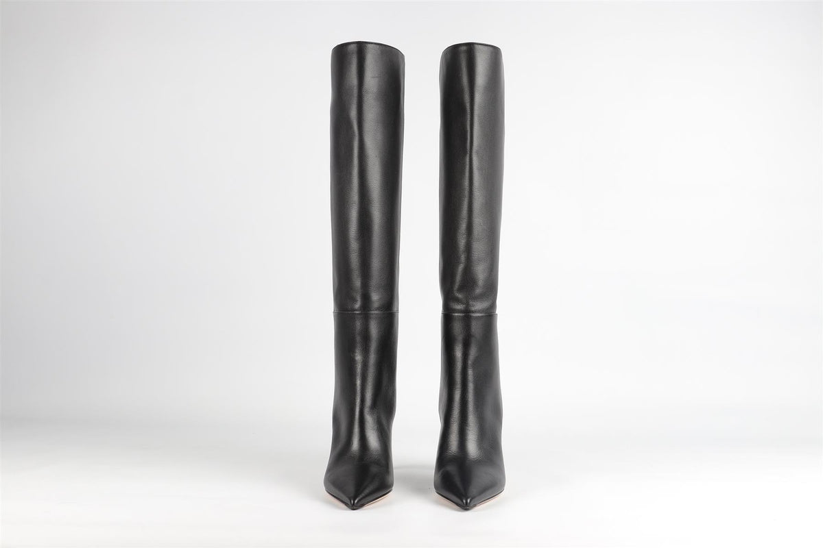 JIMMY CHOO BLACK LEATHER KNEE HIGH BOOTS EU 38 UK 5 US 8