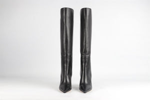 JIMMY CHOO BLACK LEATHER KNEE HIGH BOOTS EU 38 UK 5 US 8