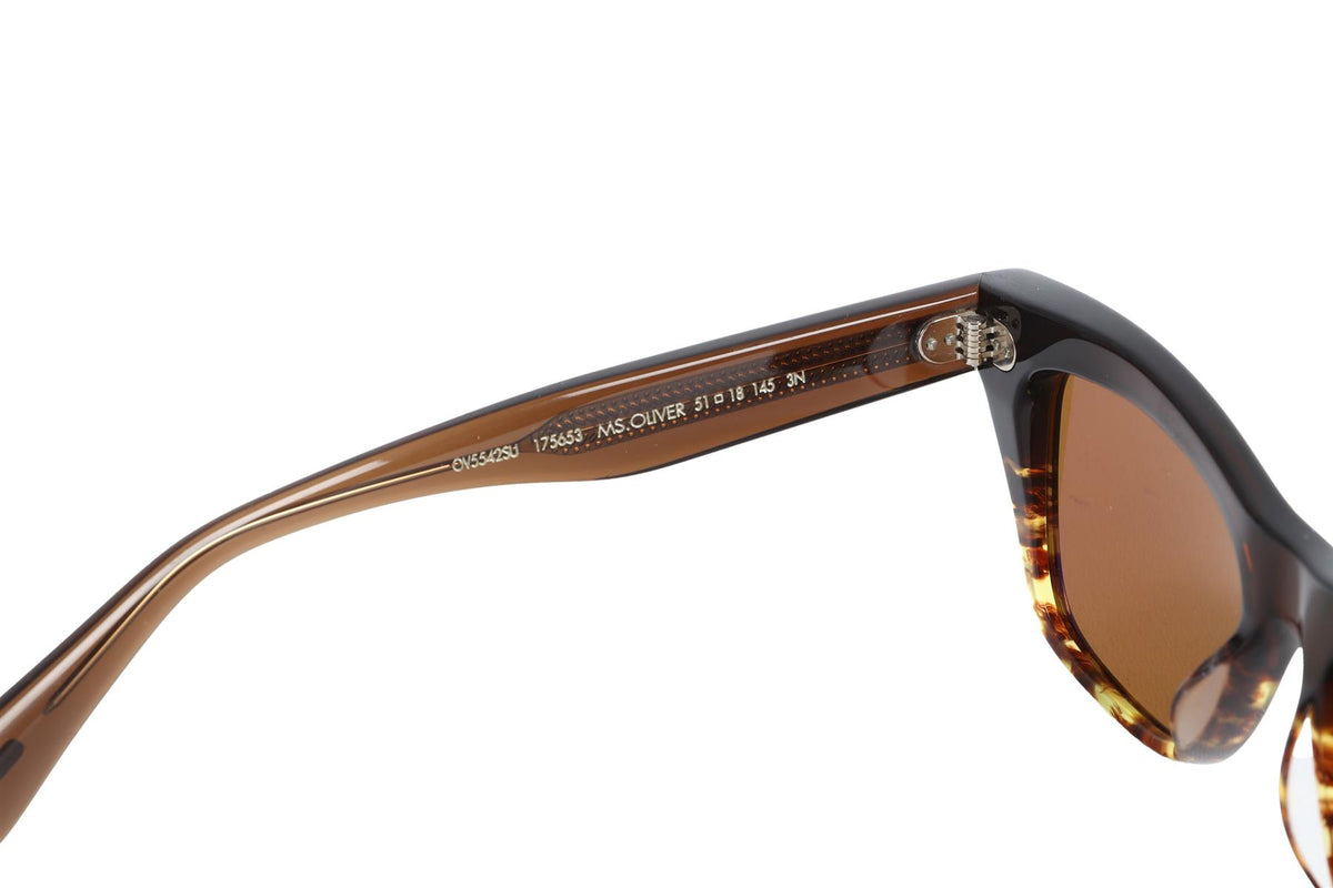 OLIVER PEOPLES BROWN SQUARE FRAME ACETATE SUNGLASSES