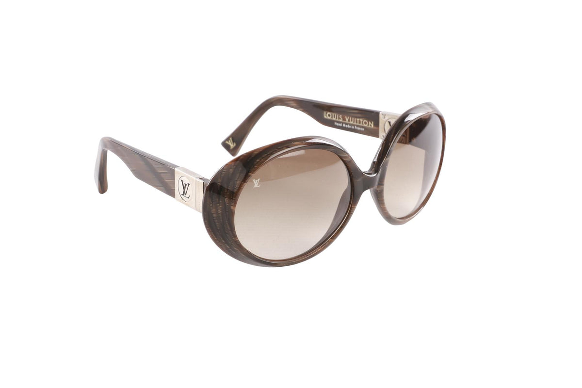LOUIS VUITTON BROWN ROUND FRAME ACETATE SUNGLASSES