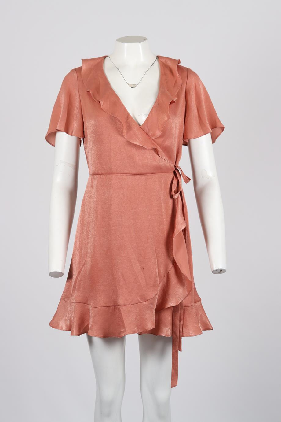 SHOW ME YOUR MUMU SATIN MINI WRAP DRESS LARGE