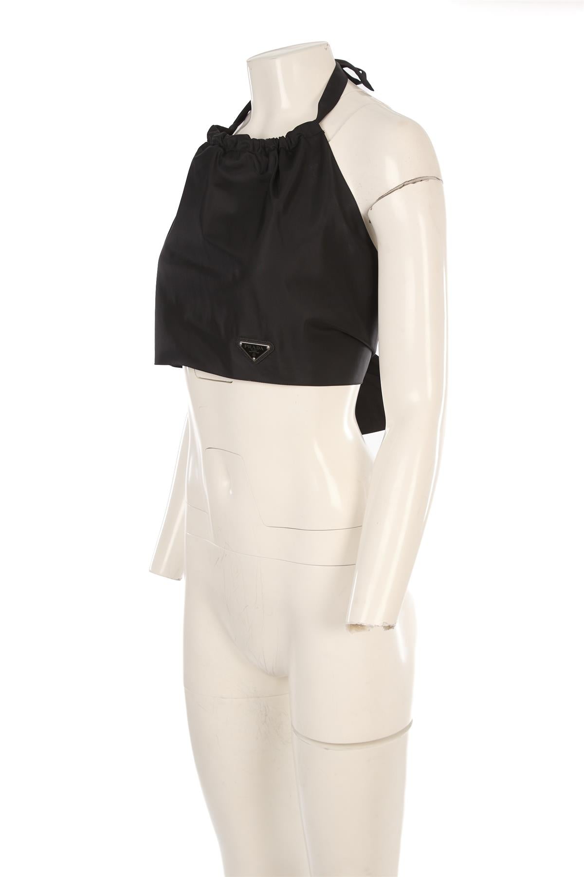 PRADA BLACK RE-NYLON TOP IT 40 UK 8