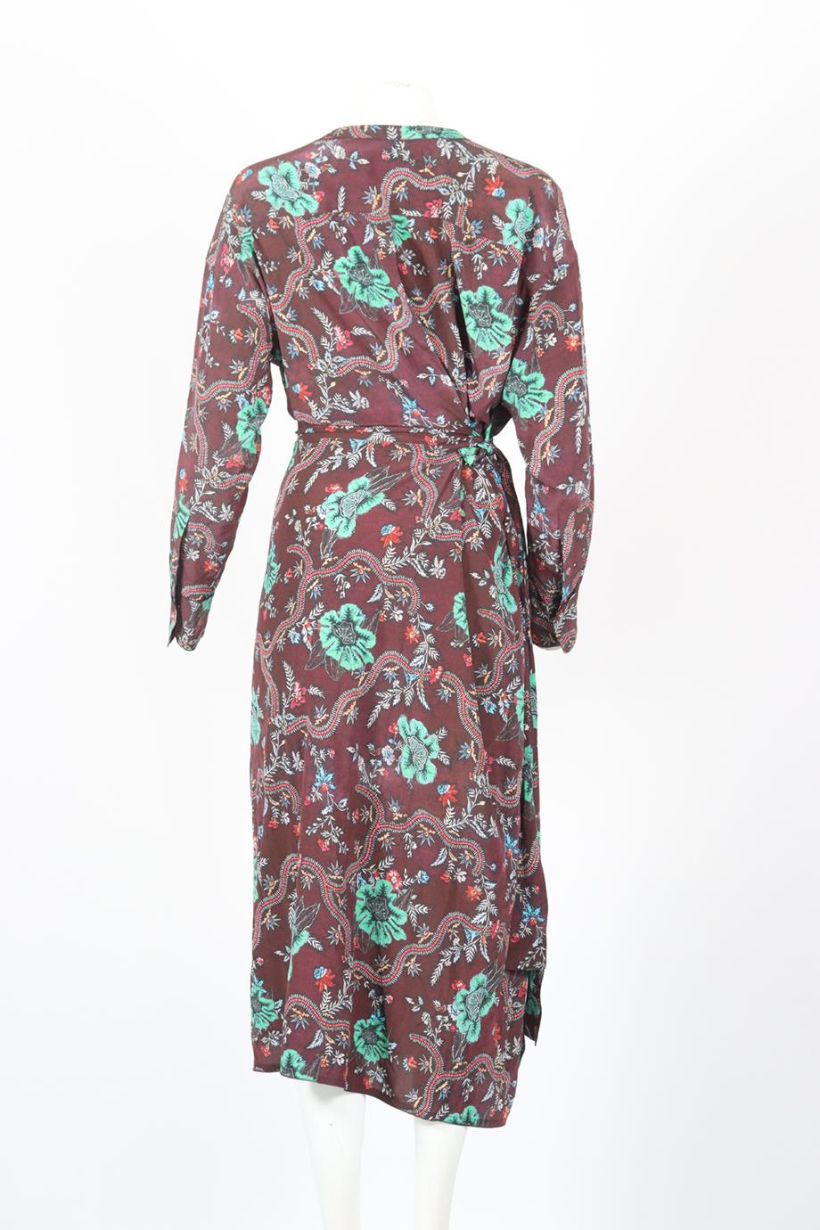 ISABEL MARANT FLORAL PRINT CREPE MAXI WRAP DRESS FR 40 UK 12