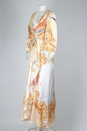 TEMPERLEY LONDON MULTI SILK MAXI DRESS UK 10