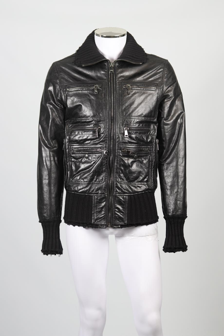 DOLCE & GABBANA MEN'S LEATHER JACKET IT 50 UK/US 40 FR 50