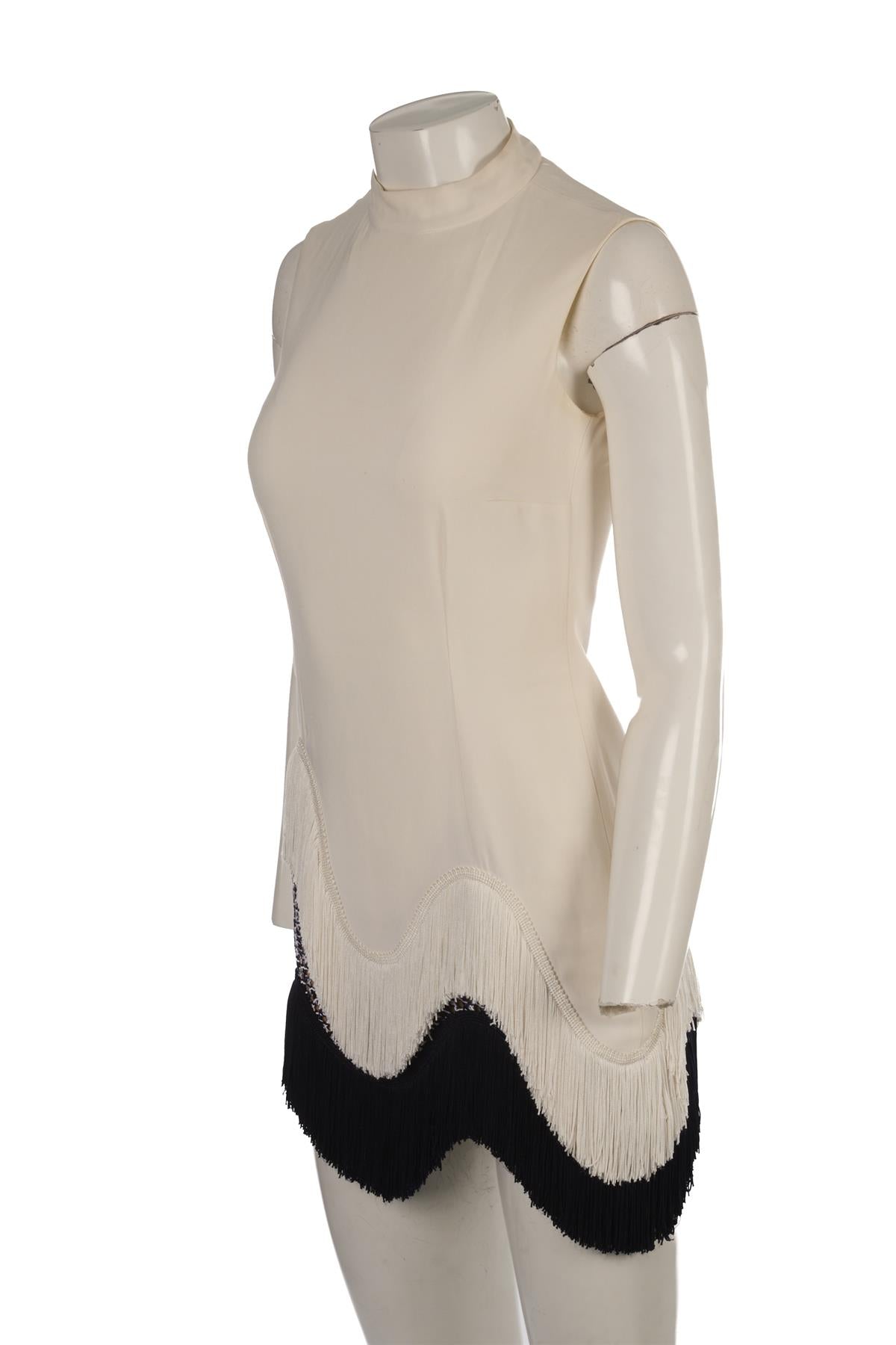 STELLA MCCARTNEY WHITE CREPE MINI DRESS IT 38 UK 6