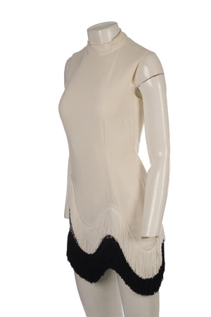 STELLA MCCARTNEY WHITE CREPE MINI DRESS IT 38 UK 6