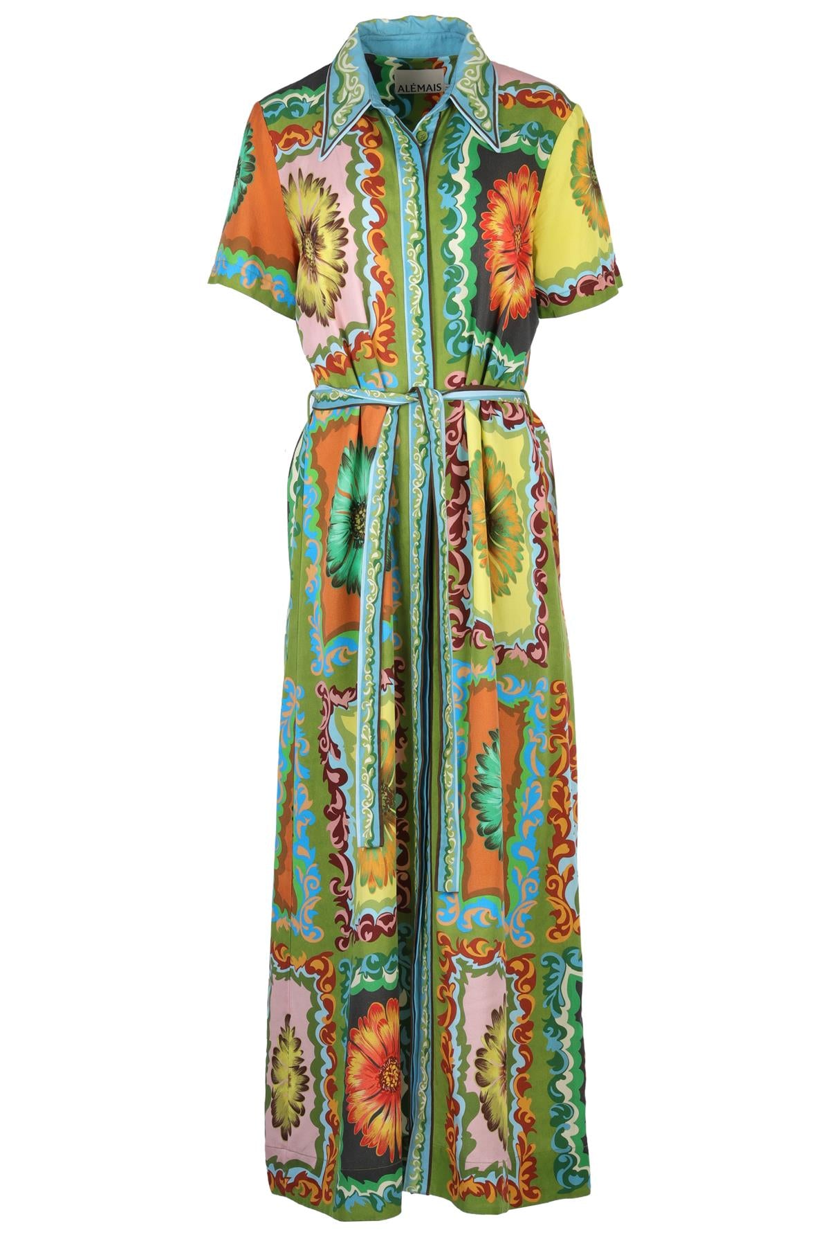ALEMAIS MULTI TENCEL MAXI DRESS AU 12 UK 12
