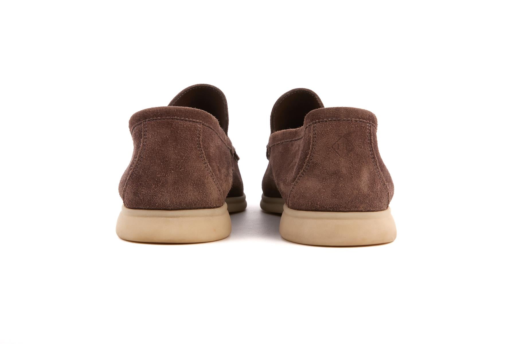 LORO PIANA BROWN MEN'S SUMMER WALK SUEDE LOAFERS EU 41.5 UK 7.5 US 8.5