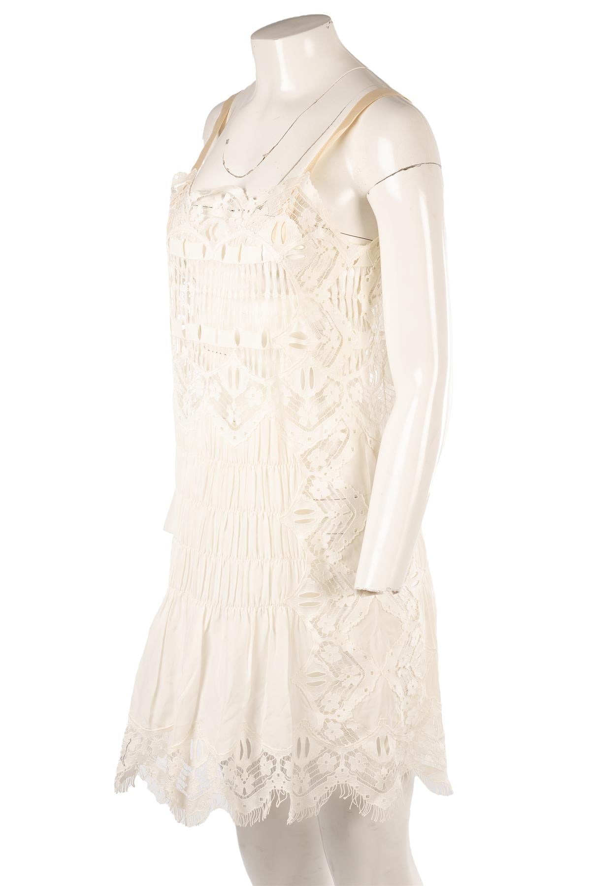 CHLOÉ WHITE SILK MINI DRESS FR 34 UK 6