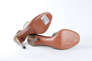 ALAÏA BRONZE LEATHER SANDALS EU 36.5 UK 3.5 US 6.5