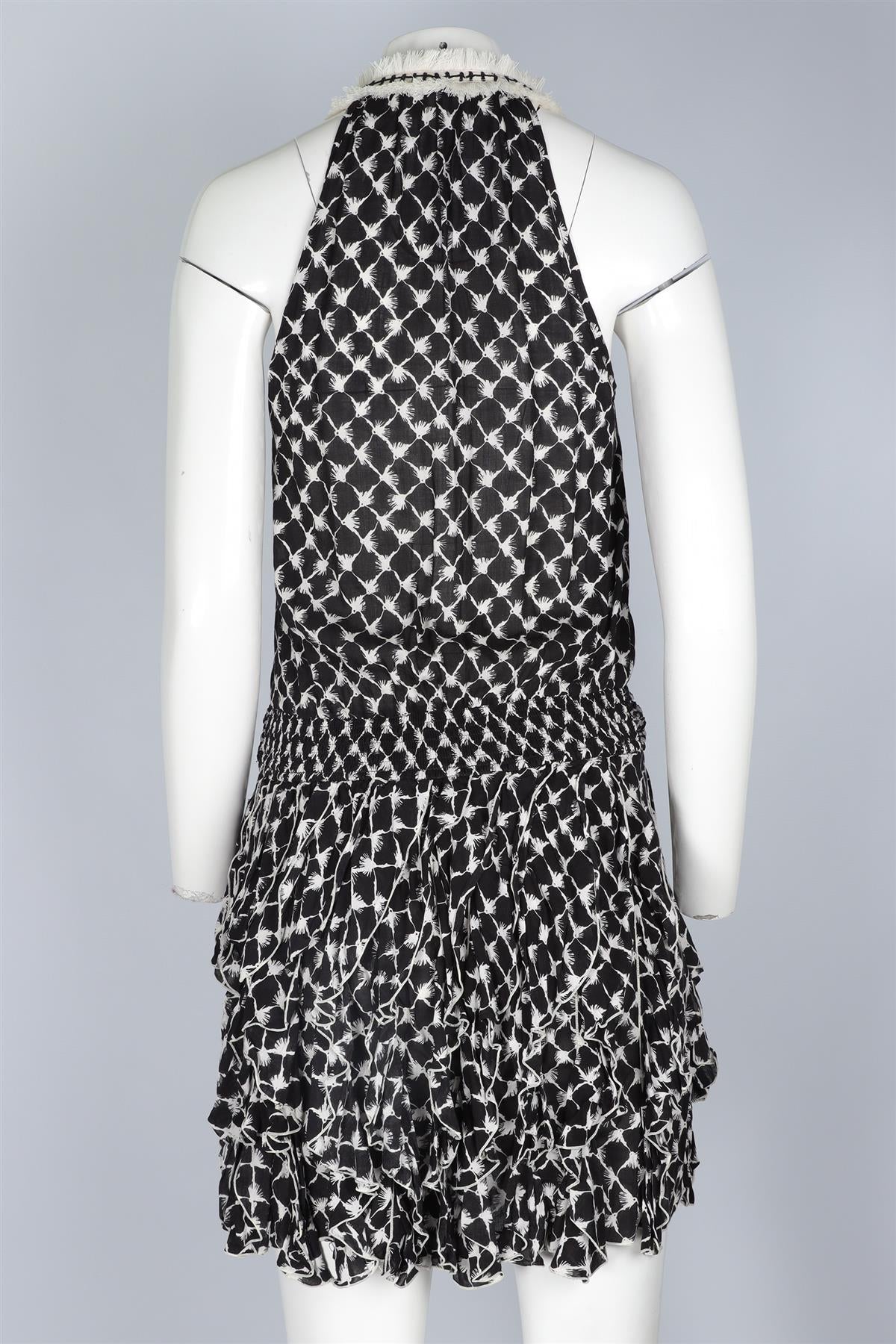 POUPETTE ST BARTH BLACK VOILE MINI DRESS SMALL