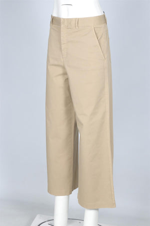 RED VALENTINO BEIGE COTTON WIDE LEG TROUSERS FR 42 UK 14