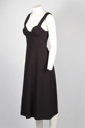 CHALAYAN BLACK WOVEN MIDI DRESS IT 42 UK 10