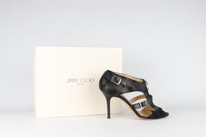 JIMMY CHOO BLACK SUEDE SANDALS EU 40 UK 7 US 10