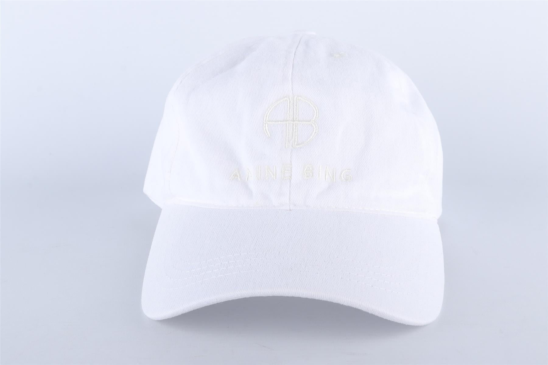 ANINE BING WHITE COTTON BASEBALL CAP ONE SIZE
