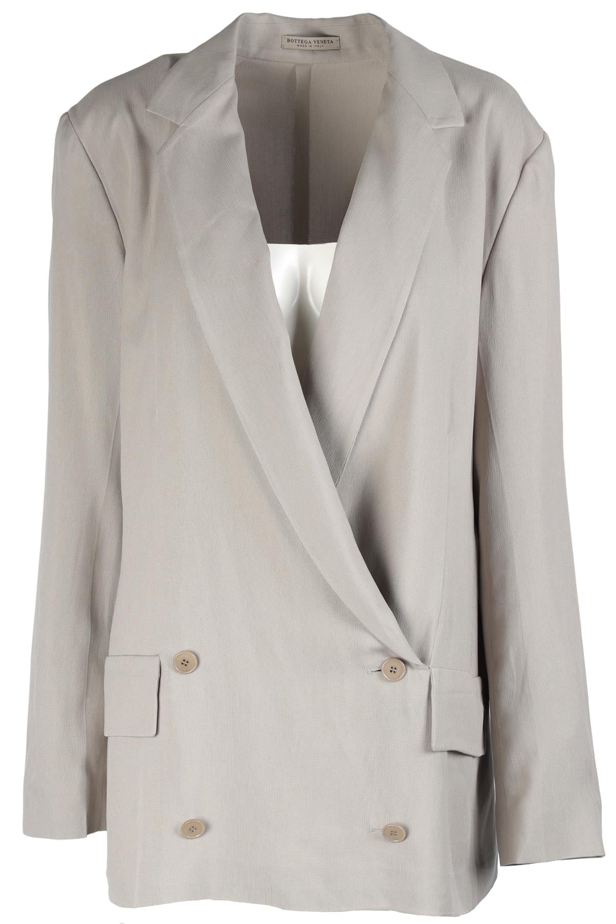 BOTTEGA VENETA GREY SILK TOP IT 46 UK 14