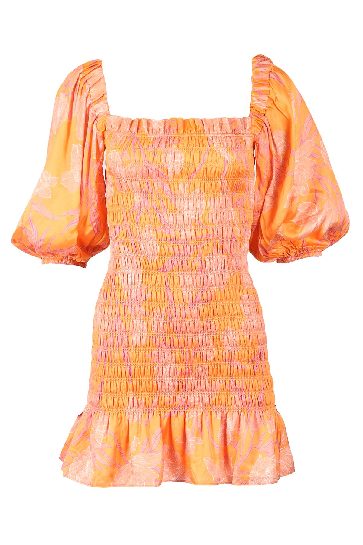 ALEXIS FLORAL PRINT SATIN MINI DRESS SMALL