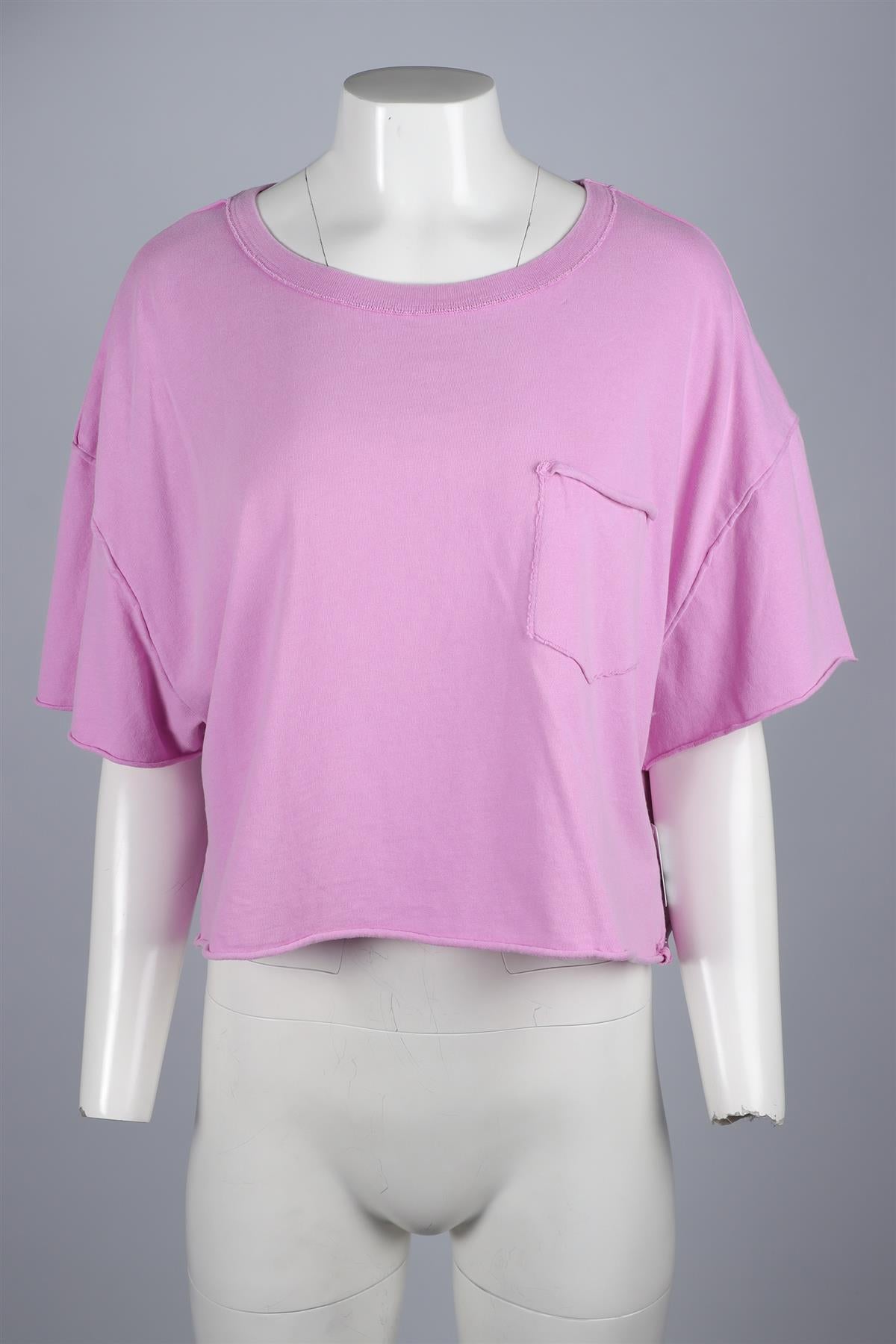 FREE PEOPLE PURPLE COTTON T-SHIRT MEDIUM