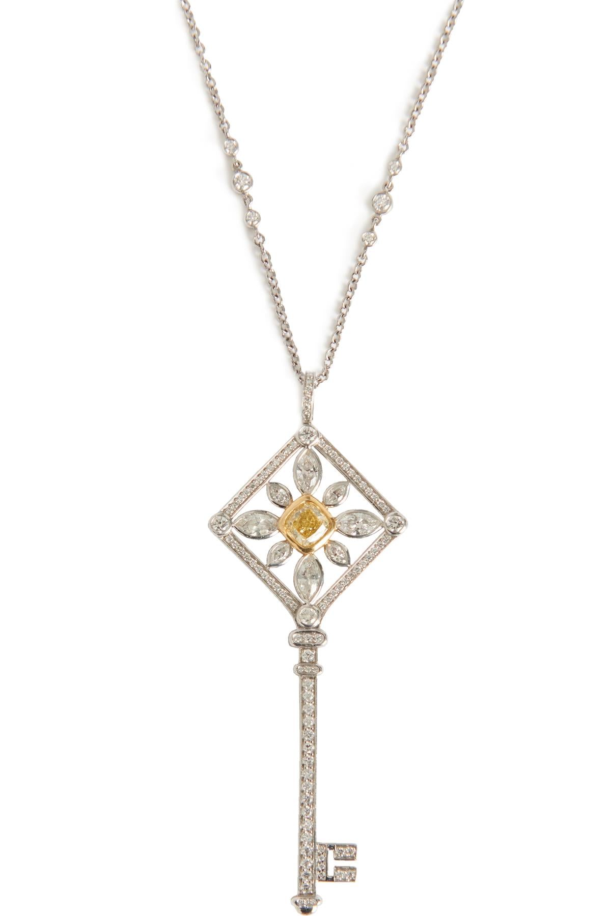 TIFFANY & CO. KALEIDOSCOPE 18K WHITE GOLD AND DIAMOND NECKLACE