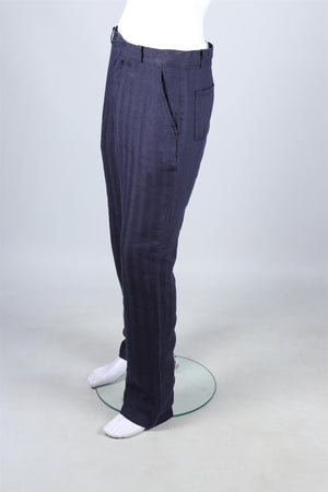 OLIVER SPENCER NAVY MEN'S LINEN STRAIGHT LEG PANTS UK/US WAIST 30