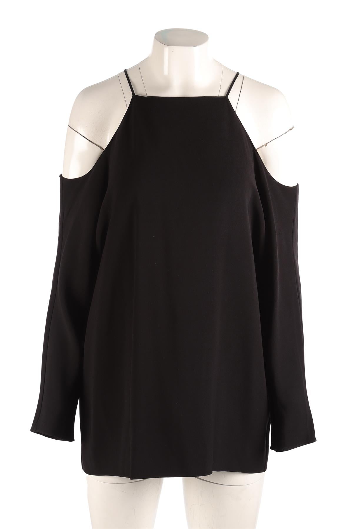 THE ROW BLACK CREPE TOP LARGE