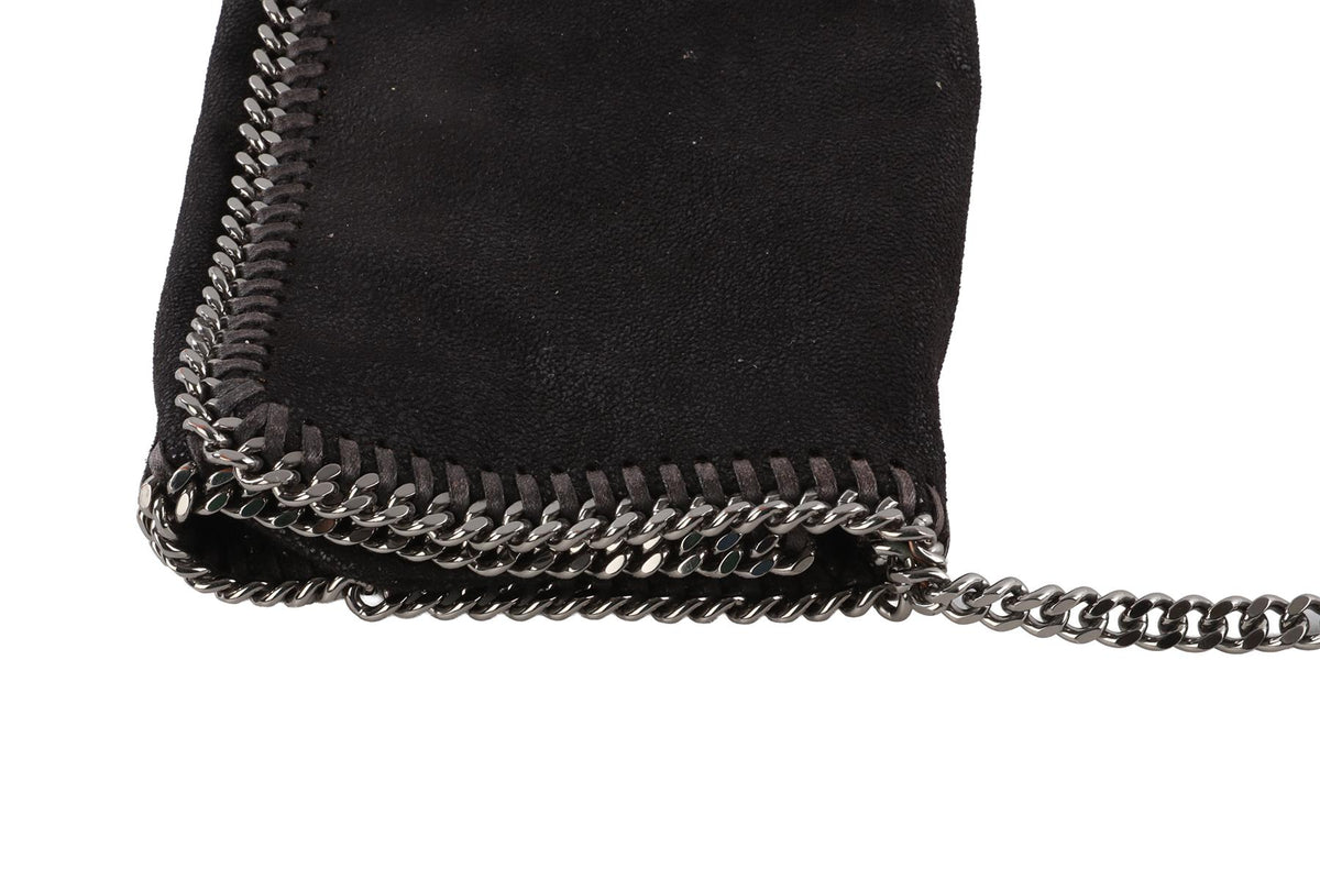 STELLA MCCARTNEY BLACK FALABELLA FAUX SUEDE CROSSBODY BAG