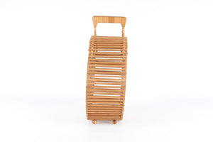 CULT GAIA BROWN WOOD TOTE BAG