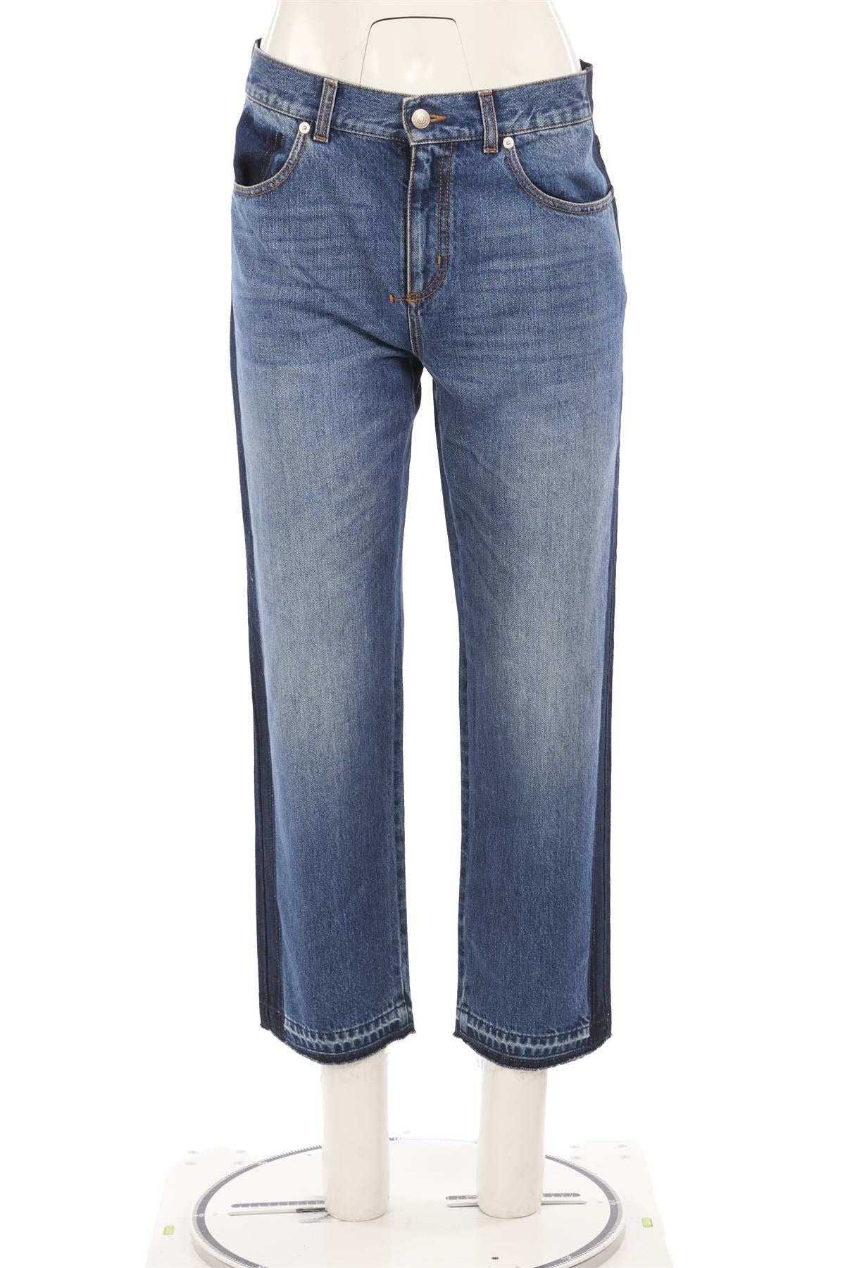 ALEXANDER MCQUEEN BLUE HIGH RISE STRAIGHT LEG JEANS W29 UK 10-12