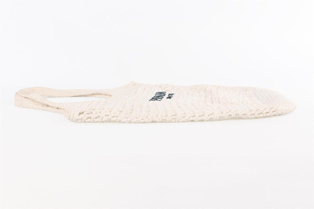 PRADA WHITE RAFFIA TOTE BAG