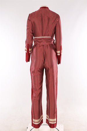 VICTORIA BECKHAM RED SILK JUMPSUIT UK 8